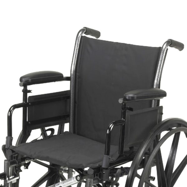 McKesson Lightweight Manual Wheelchair with 20-Inch Seat Width * Dual Axle, Swing-Away Footrests, Black Upholstery - Image 3