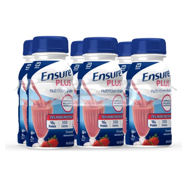 Ensure Plus Nutrition Shake Strawberry Flavor by Abbott, 8 oz. Liquid Bottle - Image 2