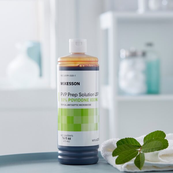 McKesson Skin Prep Solution 16 oz. Povidone-Iodine Antiseptic with Flip-Top Bottle - Image 3