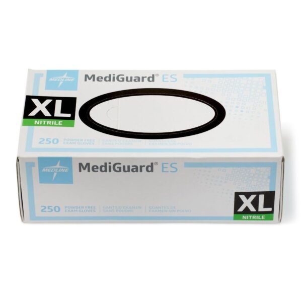 MediGuard MG3004 X-Large Nitrile Exam Gloves by MediGuard * Non-Sterile, Textured Fingertips, Blue, Standard Cuff Length - Image 2