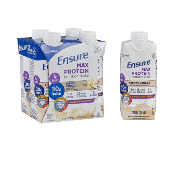 Ensure Max Protein French Vanilla Nutrition Shake by Abbott, 11 oz Reclosable Carton