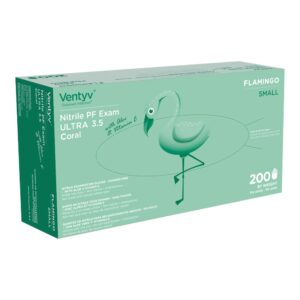 Ventyv Nitrile Ultra 3.5 Exam Gloves * Coral Small, NonSterile, Textured Fingertips, Standard Cuff