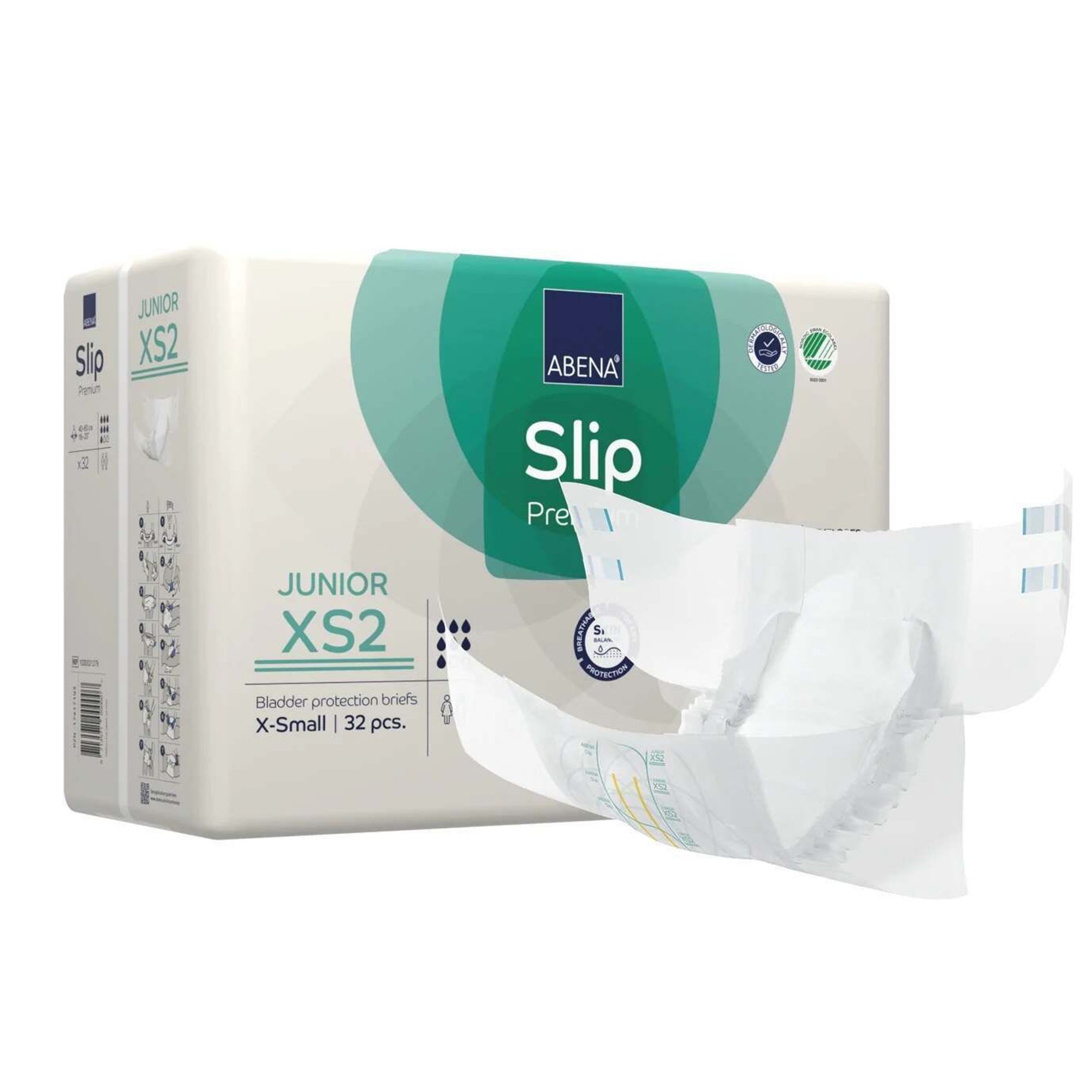 Abena Slip Premium Junior XS2 Unisex Youth Incontinence Brief - Heavy Absorbency, Latex-Free, 50 oz Capacity