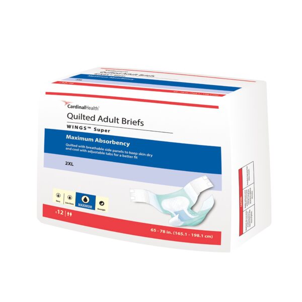 Unisex Adult Incontinence Briefs by BrandName, Part No. 67093 - Super Quilted 2X-Large Disposable Heavy Absorbency
