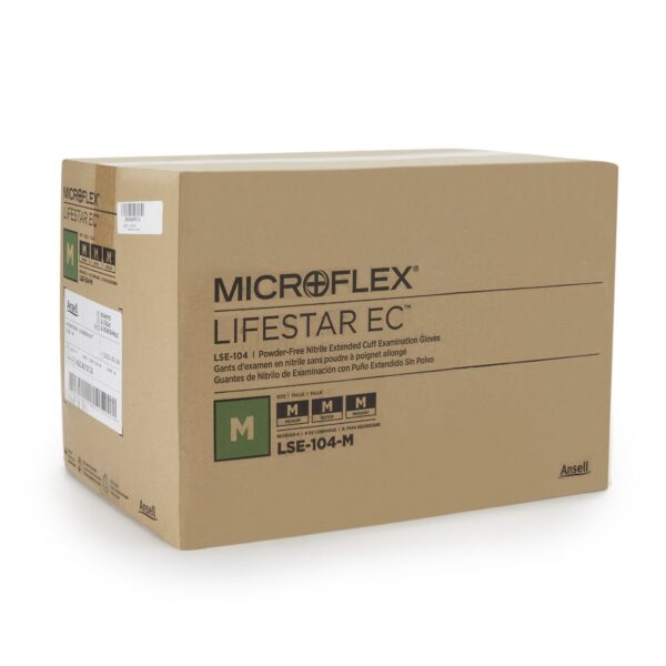 LifeStar EC Medium NonSterile Nitrile Examination Glove with Extended Cuff and Textured Fingertips * Fentanyl Tested - Image 6