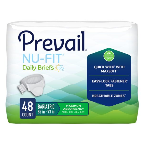 Prevail Nu-Fit 2X-Large Disposable Heavy Absorbency Incontinence Briefs by ProCare - Part Number CRB-017 - Image 2