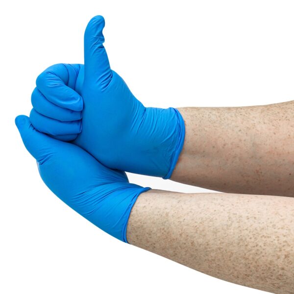 Concentric Small Blue Nitrile Exam Gloves by 3M with Standard Cuff * Latex-Free, Ambidextrous Fit - Image 2