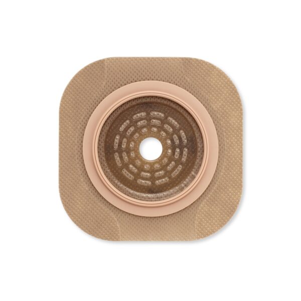 New Image Flat CeraPlus Ostomy Barrier with Precut Extended Wear Adhesive Tape Borders - 1-3/4 Inch Flange, Green - Image 2
