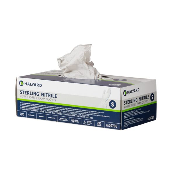 Sterling Small Nitrile Exam Gloves by BrandName * Chemo Tested, Textured Fingertips, Powder-Free, Gray - Image 2