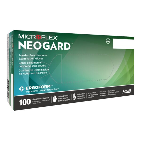 Neogard Small Non-Sterile Exam Glove by C521 * Polychloroprene with Textured Fingertips, Green
