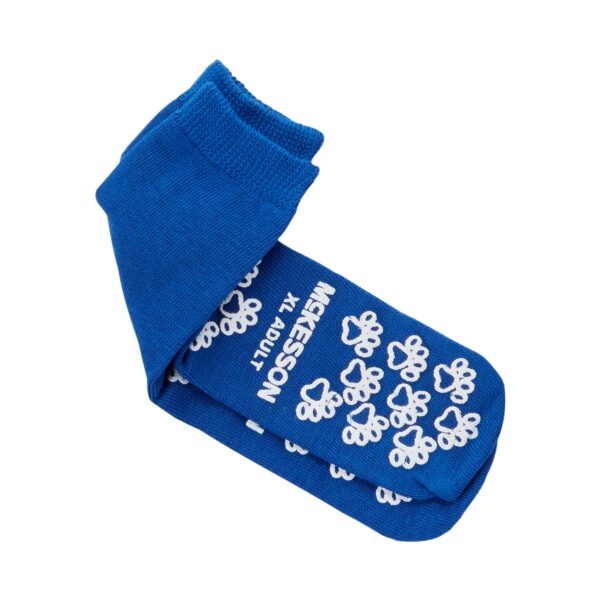 McKesson Terries Unisex Adult Extra Large Slipper Socks with Safety Tread in Kingfisher Blue, Part Number 40-3816 - Image 2