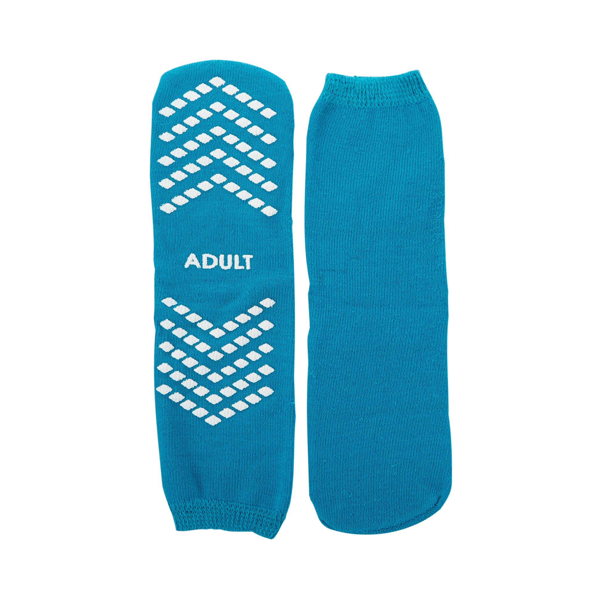 McKesson Unisex Adult Large Slipper Socks with Safety Tread - Teal, Part Number 16-SCE1