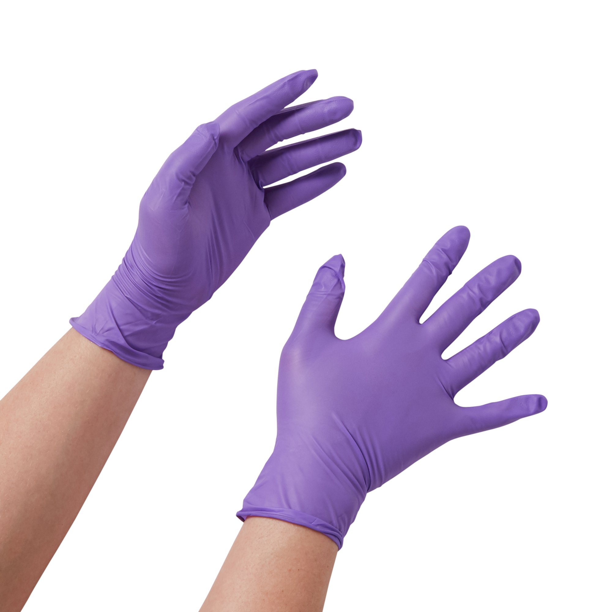 Medline Purple Nitrile Exam Gloves Large - Chemotherapy Tested, Textured Fingertips, 9.5 Inch Length