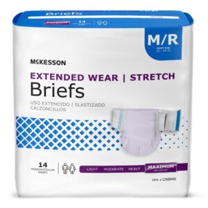 McKesson Unisex Adult Extended Wear Incontinence Brief - Medium, Heavy Absorbency (Part No. ONBMR)