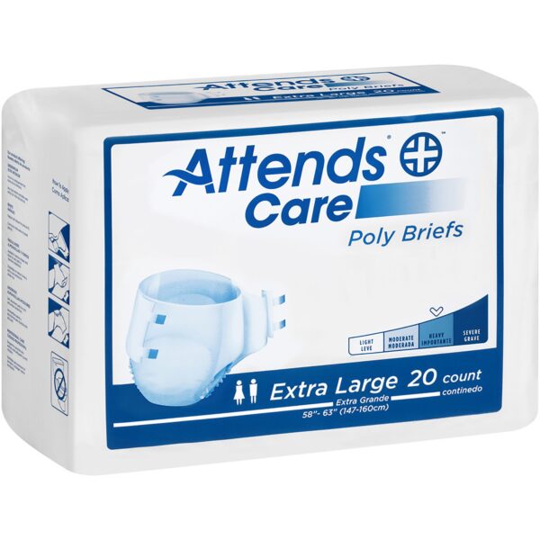 Attends Care X-Large Unisex Adult Incontinence Brief with Heavy Absorbency - Part Number BRHC40 - Image 2