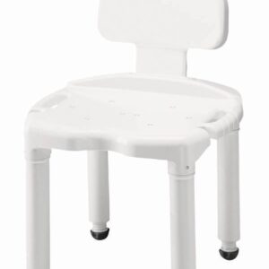 Carex Bath Bench with Backrest and Adjustable Height - 21 Inch Seat Width, Supports up to 400 lbs