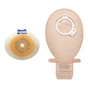SenSura? Ostomy Barrier with Mechanical Click Connection * 50 mm, Red, Precut Double-Layer Adhesive Flange