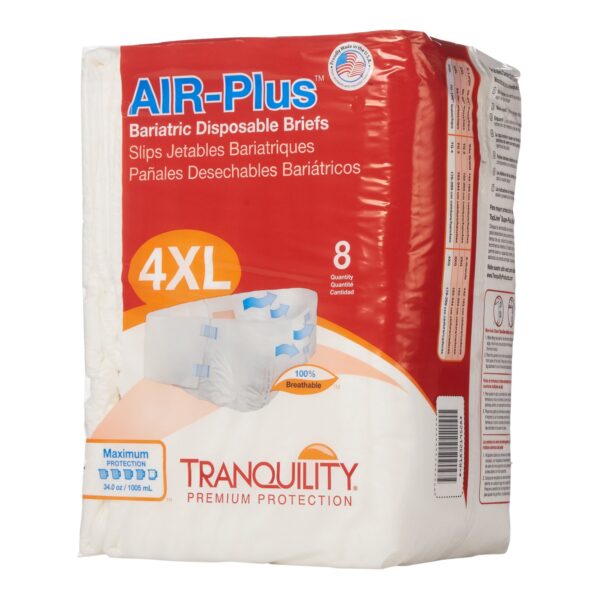 Tranquility AIR-Plus Bariatric Adult Incontinence Brief - 4X to 5X Large, Heavy Absorbency, Microfiber Outer Layer - Image 4
