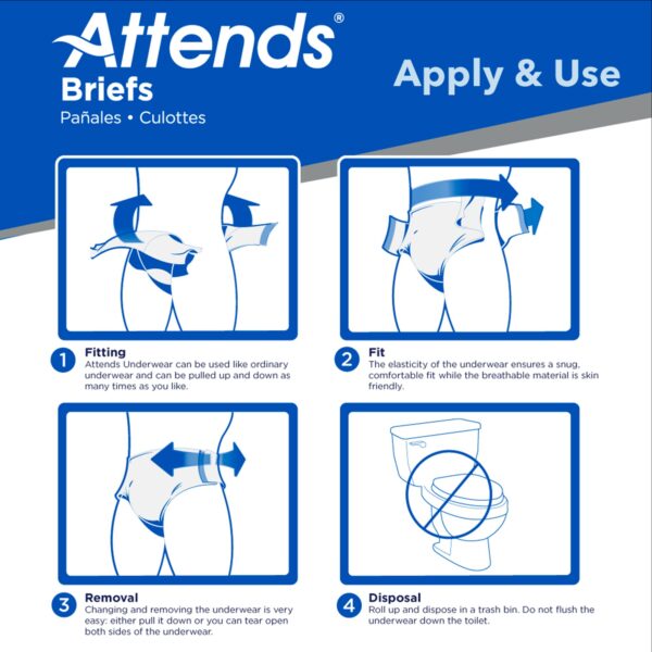 Attends Care Advanced Unisex Adult Incontinence Brief X-Large DDP40100 - Image 7