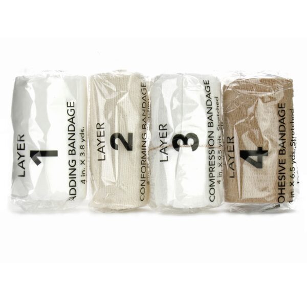 FlexPress4 4-Layer Compression Bandage System by Smith & Co. * Self-Adherent, Tan/White, Standard Compression for Edema & Venous Leg Ulcers - Image 3