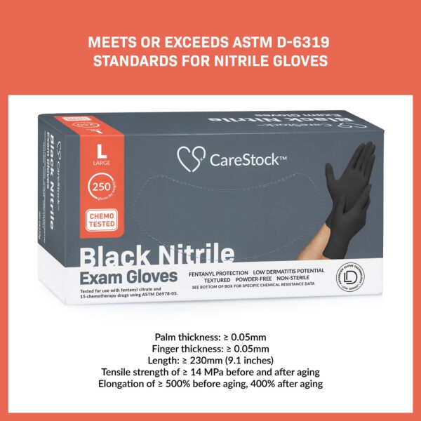 CareStock Large NonSterile Nitrile Exam Gloves with Textured Finish and Secure Fit - Image 4