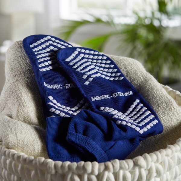 McKesson Unisex Adult Bariatric X-Wide Slipper Socks with Single Tread - Kingfisher Blue (Part #16-SCE4) - Image 5