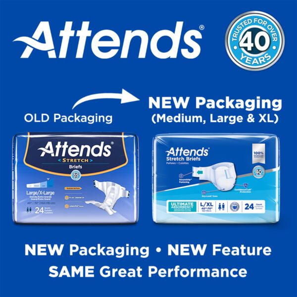 Attends Unisex Adult Incontinence Brief DDSLXL * Heavy Absorbency, Size Large to Extra Large - Image 3