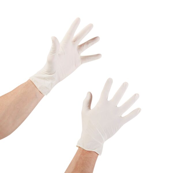 McKesson Confiderm Medium NonSterile Latex Exam Gloves with Textured Fingertips and Standard Cuff - Image 6