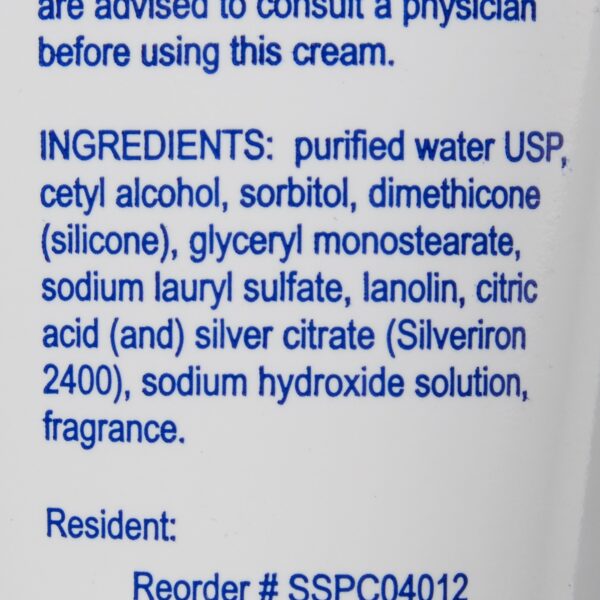 Skin Protectant with Silver Selan by SSPC, 4 oz Scented Cream Tube - Image 3