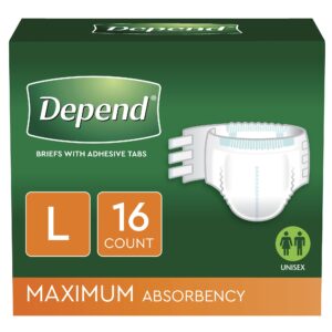 Depend Unisex Adult Incontinence Brief Large - Heavy Absorbency, Part #35458