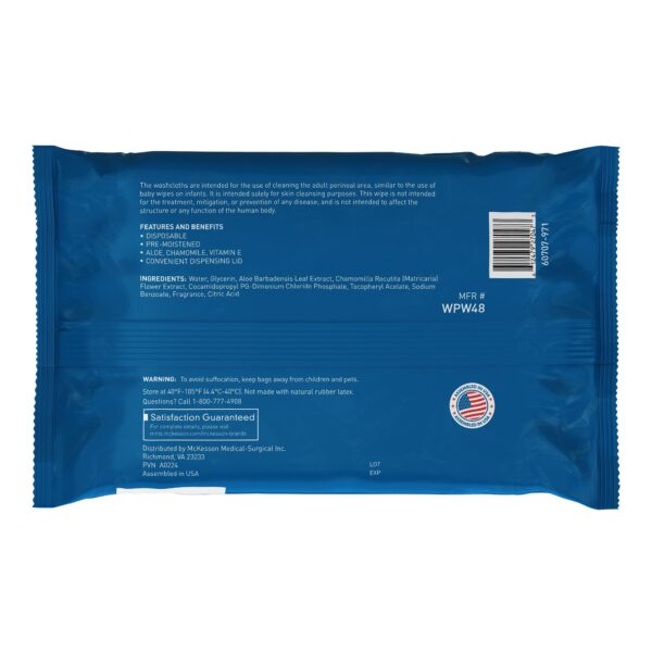 McKesson Personal Cleansing Wipes Scented, 48 Count * Soft Pack with Aloe, Chamomile & Vitamin E - Image 2