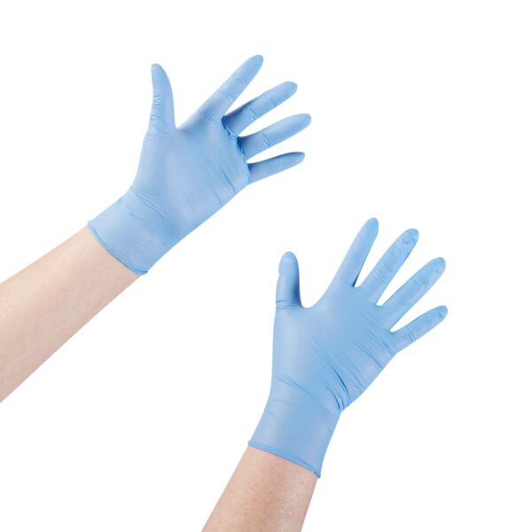 McKesson Confiderm Nitrile Exam Gloves - Size Extra Large, Blue, Sterile, Textured Fingertips - Image 7