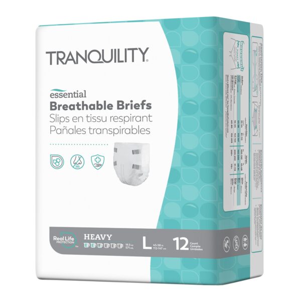 Tranquility Essential Large Unisex Incontinence Brief - Heavy Absorbency, Disposable