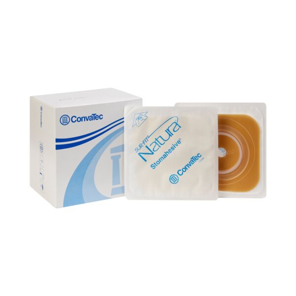 Sur-Fit Natura Part 365733 Ostomy Barrier - Extended Wear, Trim-to-Fit Hydrocolloid, 4 x 4 Inches, Green