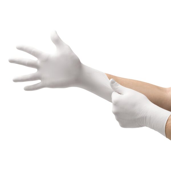 Exam Glove Soft White Nitrile Small, Standard Cuff Length, Textured Fingertips * TQ-601-S by Brand - Image 2