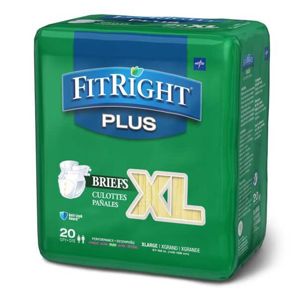 FitRight Plus X-Large Unisex Disposable Incontinence Brief - Moderate Absorbency