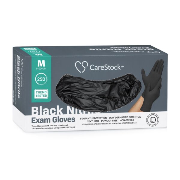 CareStock Medium NonSterile Nitrile Exam Gloves with Standard Cuff and Textured Finish - Black, Part CS2774 - Image 10