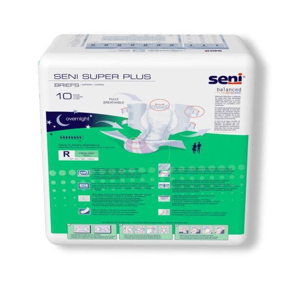 Seni Super Plus Regular Unisex Adult Incontinence Brief - Heavy Absorbency with Secure Fit - Image 8