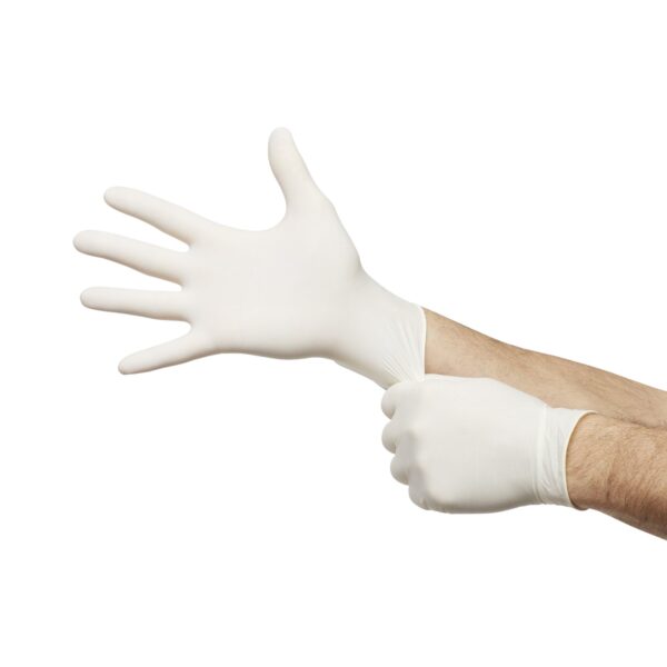 McKesson Confiderm Medium NonSterile Latex Exam Gloves with Textured Fingertips and Standard Cuff - Image 7