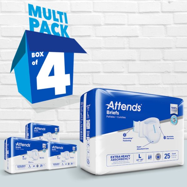 Attends Care Advanced Large Disposable Heavy Absorbency Incontinence Brief - Unisex, Size Large (44-58 inch waist) - Image 5