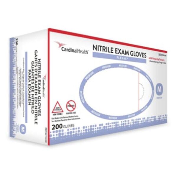FLEXAL Nitrile Exam Glove Medium NonSterile with Textured Fingertips * Blue, Chemo Tested