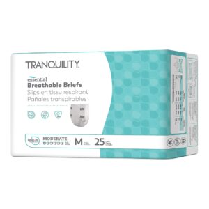 Tranquility Essential Medium Unisex Disposable Incontinence Brief - Moderate Absorbency, Part No. 2965-100