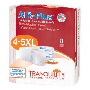 Tranquility AIR-Plus Bariatric Unisex Adult Incontinence Brief - 4X to 5X Large, Heavy Absorbency, Part 2195