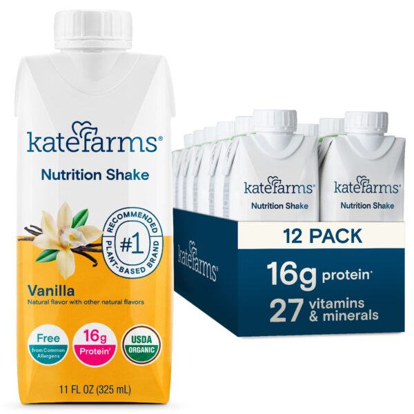 Kate Farms Nutrition Shake Vanilla Flavor Liquid 11 oz. * Organic Meal Replacement for Muscle Support - Image 7