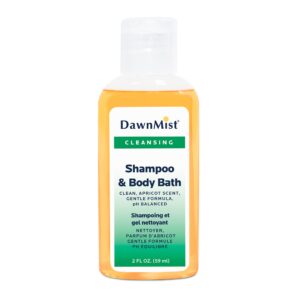DawnMist Shampoo and Body Wash 2 oz. Flip Top Bottle with Apricot Scent