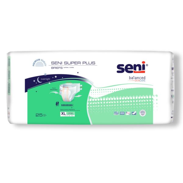 Seni Super Plus X-Large Unisex Adult Incontinence Brief - Heavy Absorbency with Breathable Outer Layer