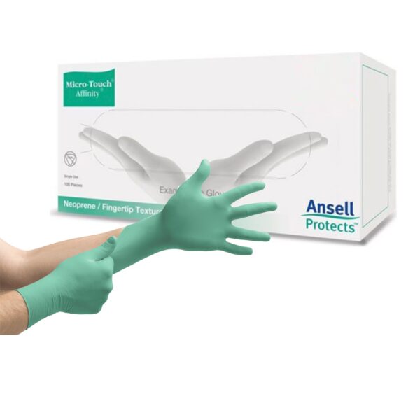 Micro-Touch Affinity X-Small Polychloroprene Exam Gloves by 3M - Comfortable, Puncture-Resistant, Chemo Tested
