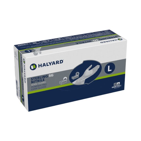 Sterling SG Large Nitrile Exam Gloves - Gray, Chemo Tested, Textured Fingertips, Part 41660