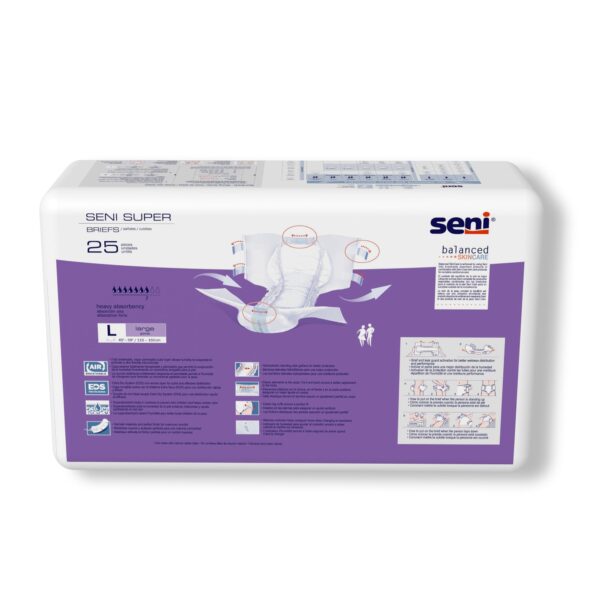 Seni Super Large Unisex Adult Incontinence Brief - Heavy Absorbency, Part Number S-LA25-BS1 - Image 8