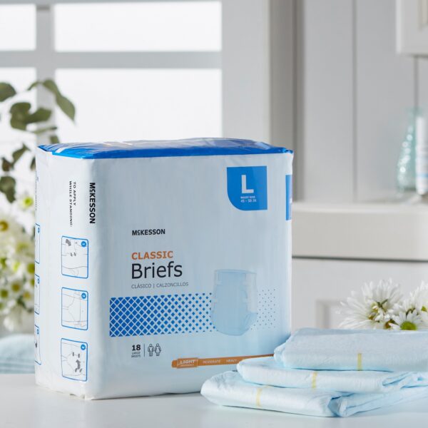 McKesson Classic Large Disposable Incontinence Brief - Light Absorbency, Unisex Adult, Size Large - Image 8